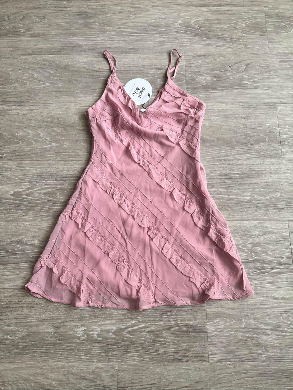Princess Polly Pink Ruffle-Trim Slip Mini Dress